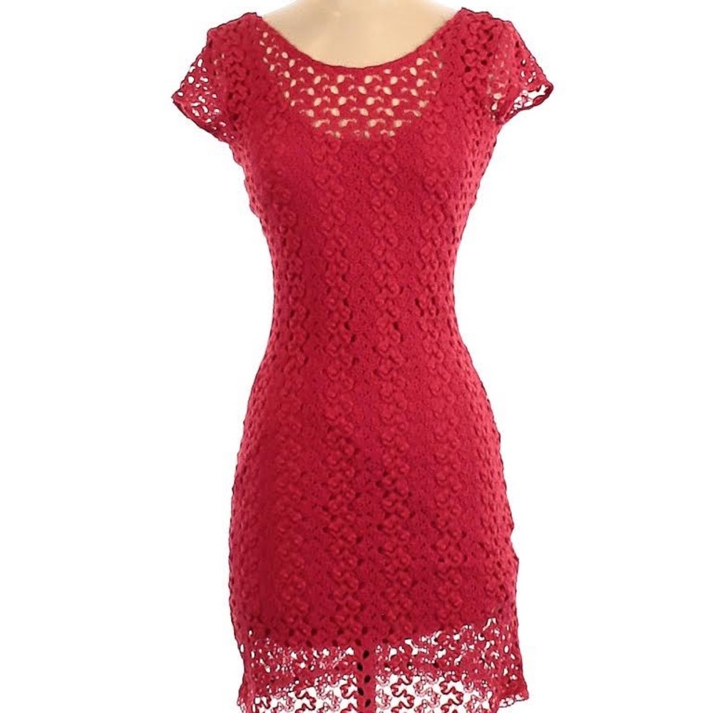 Free people red body con dress